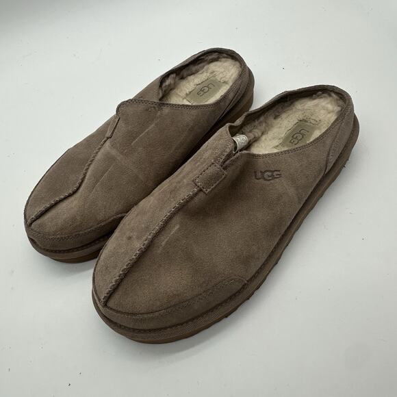 Mens Size 10 Ugg Marcman Premium Suede Caribou Clog Shearling Lining - Picture 11 of 11